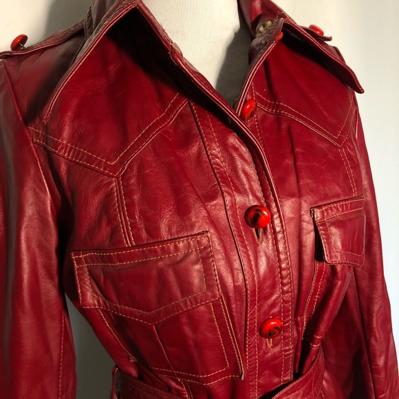 Vintage Red Leather Jacket - Picture 3 of 16